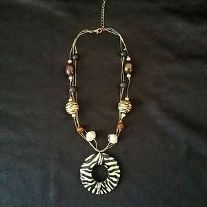 Animal print beaded necklace